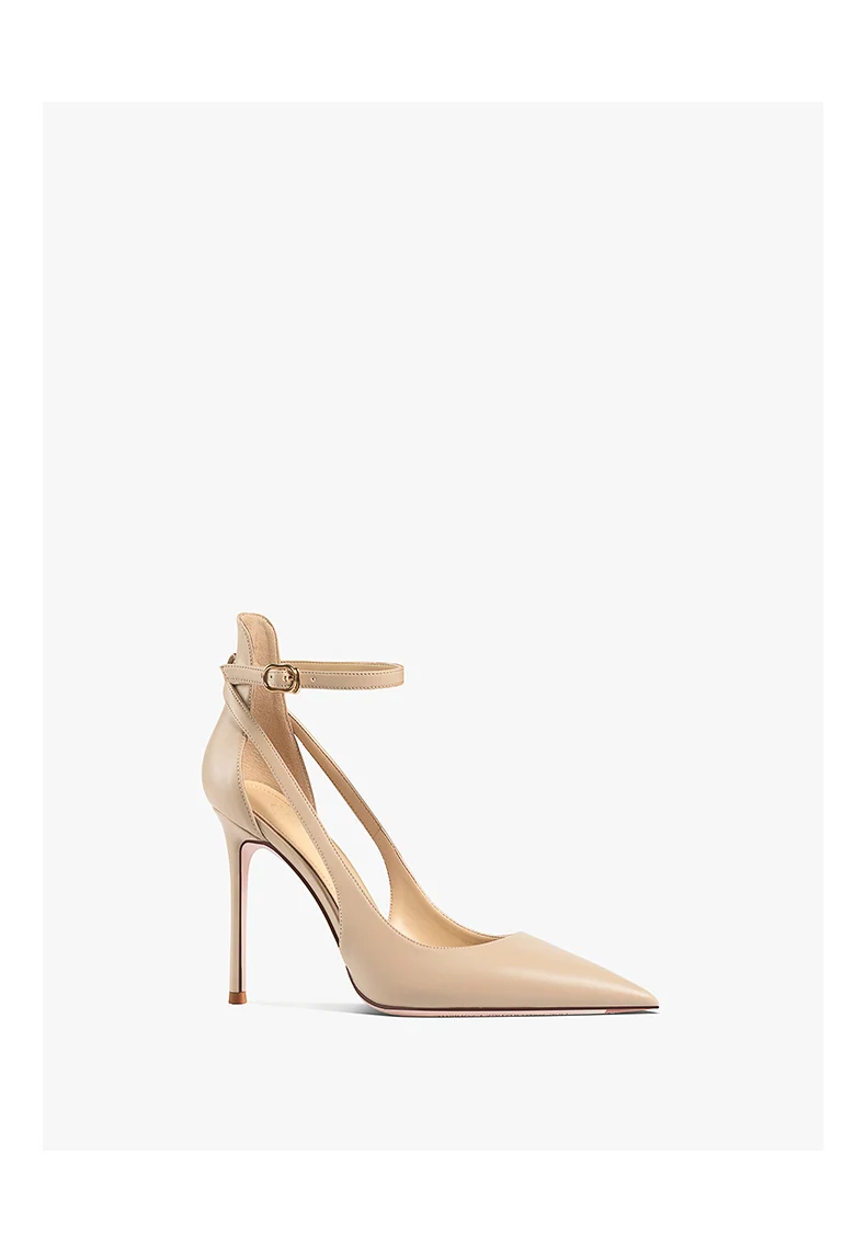 Naked Color Matte Women's Gladiator Sandals Summer Luxury Ankle Strap High Heels Shoes Pointed Toe Ladies Prom Party Shoes Women