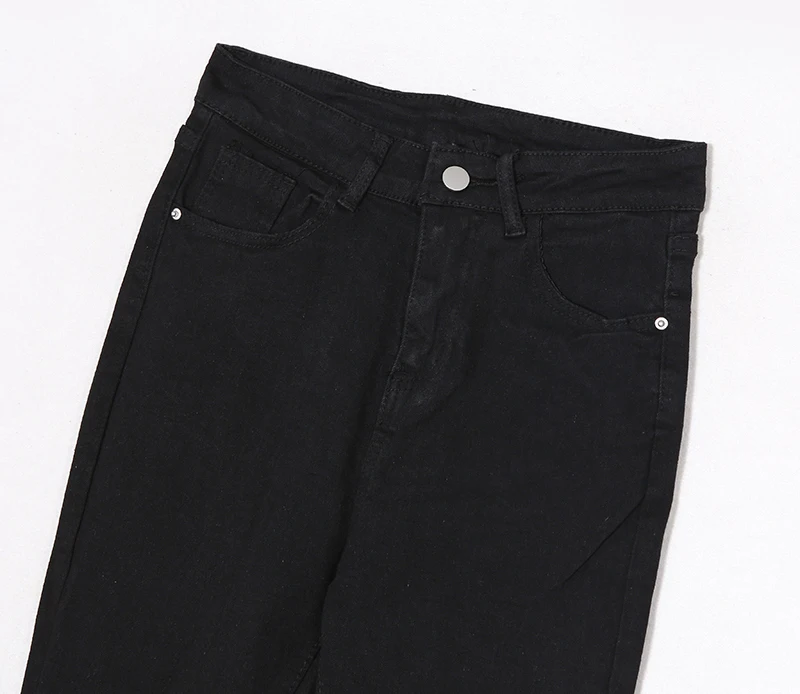 REDDACHiC Goth Lolita Black Pants Casual Flare Stacked Jeans Women Stretchy High Waist Trousers 2000s Y2K Grunge Emo Streetwear