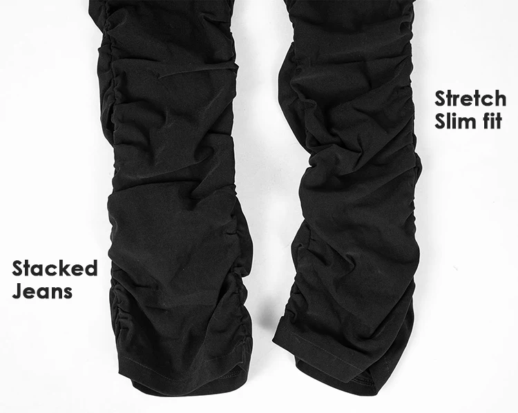 REDDACHiC Goth Lolita Black Pants Casual Flare Stacked Jeans Women Stretchy High Waist Trousers 2000s Y2K Grunge Emo Streetwear