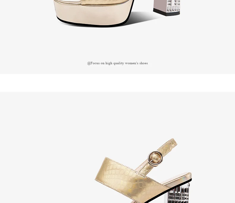 PRXDONG INS Fashion Womne's Sandals Summer Shoes Chunky High Heels Platform Gold Silver Dress Party Wedding Female Shoes Pumps