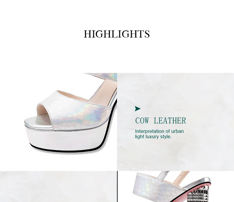 PRXDONG INS Fashion Womne's Sandals Summer Shoes Chunky High Heels Platform Gold Silver Dress Party Wedding Female Shoes Pumps