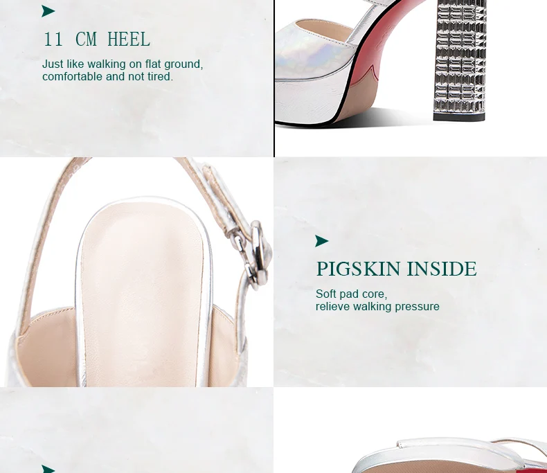 PRXDONG INS Fashion Womne's Sandals Summer Shoes Chunky High Heels Platform Gold Silver Dress Party Wedding Female Shoes Pumps