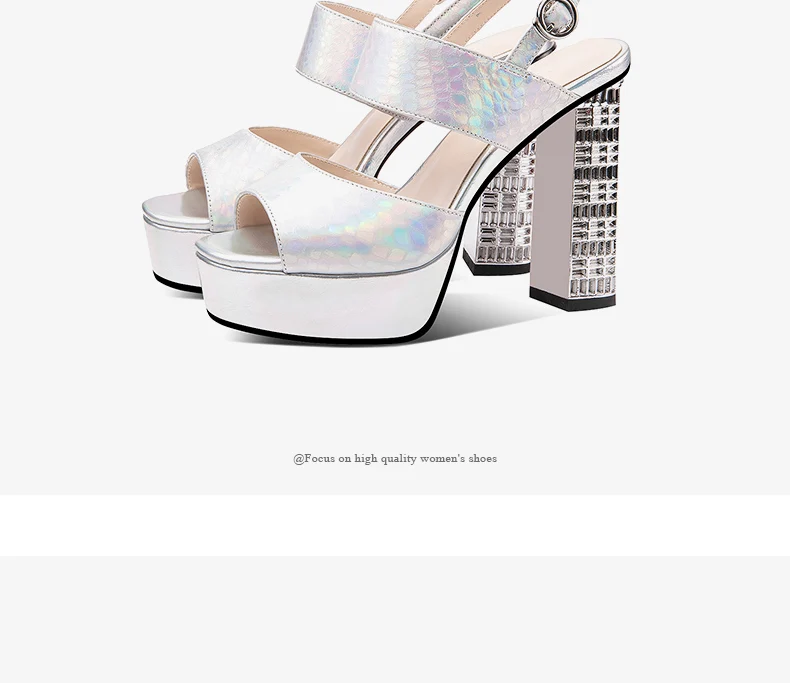 PRXDONG INS Fashion Womne's Sandals Summer Shoes Chunky High Heels Platform Gold Silver Dress Party Wedding Female Shoes Pumps