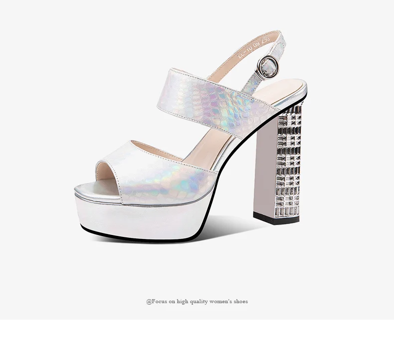 PRXDONG INS Fashion Womne's Sandals Summer Shoes Chunky High Heels Platform Gold Silver Dress Party Wedding Female Shoes Pumps