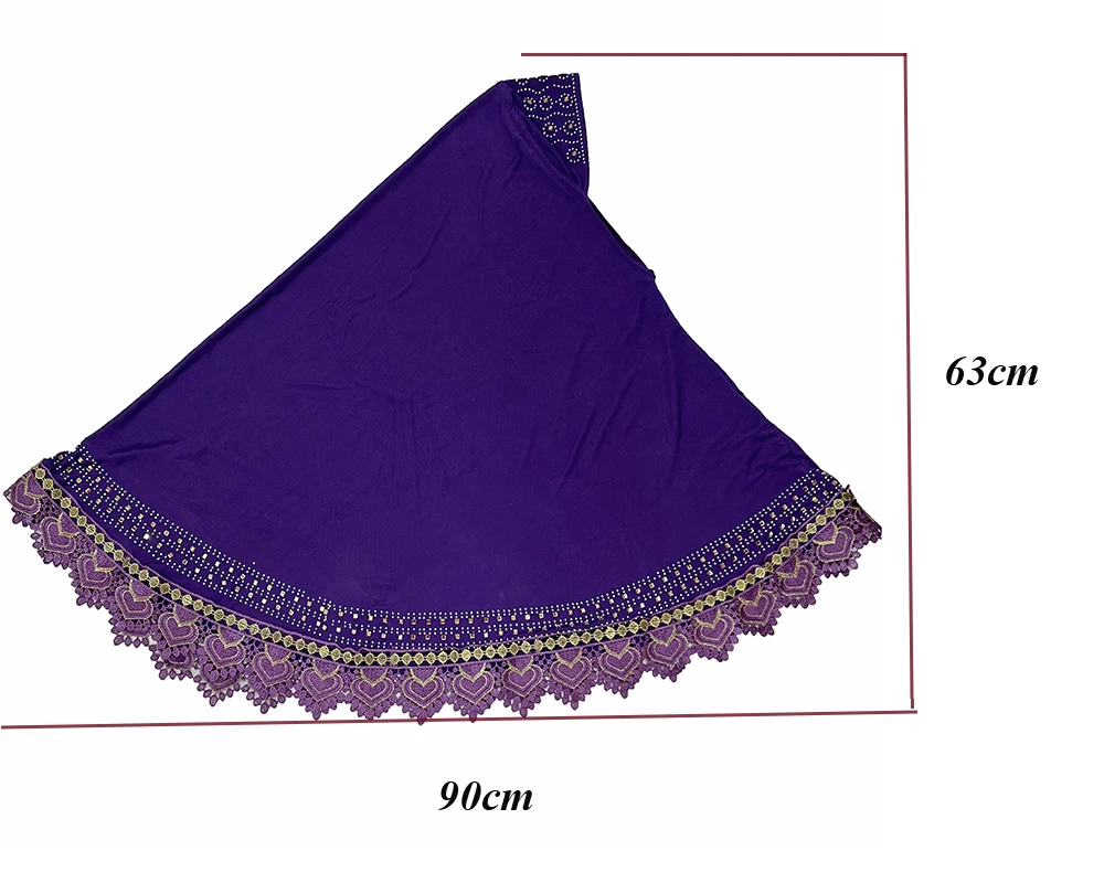 12pcs/ 1 dozen African Women Muslim Arabic Inner Hijab Dubai Scarf with Rhinestones Pull on Islamic Scarf Head wrap Headwear