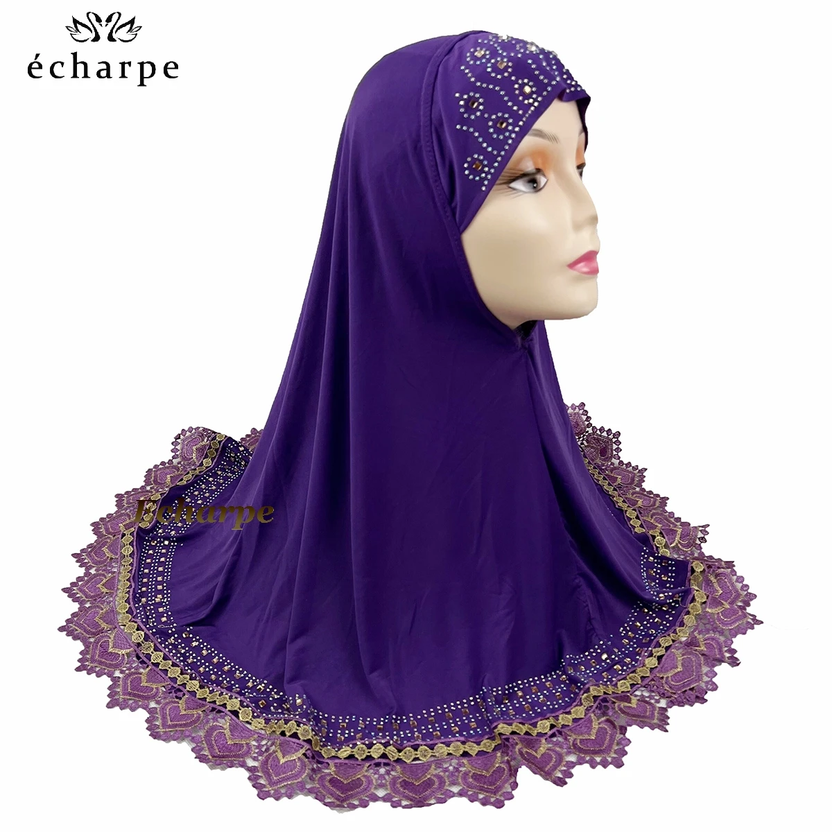 12pcs/ 1 dozen African Women Muslim Arabic Inner Hijab Dubai Scarf with Rhinestones Pull on Islamic Scarf Head wrap Headwear