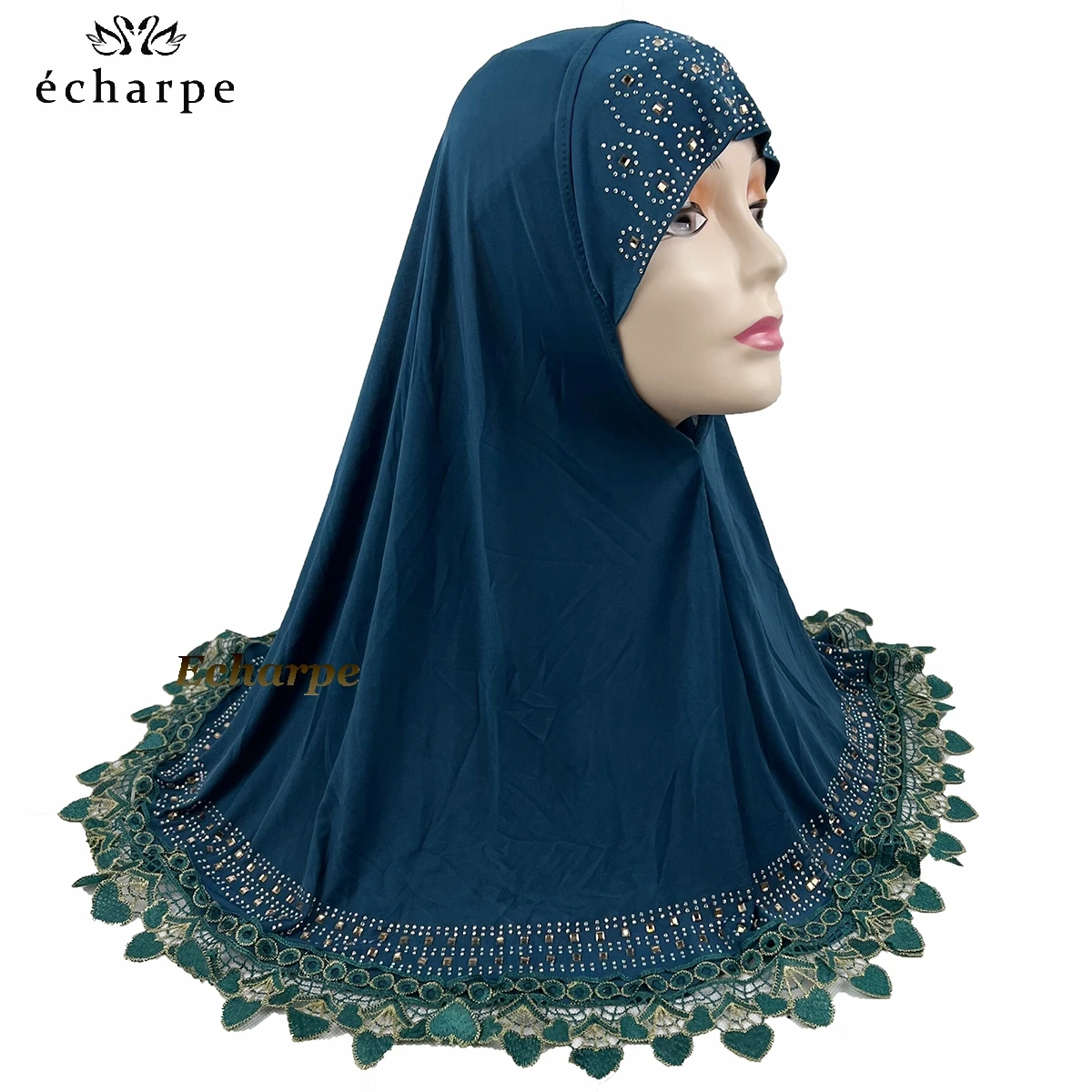 12pcs/ 1 dozen African Women Muslim Arabic Inner Hijab Dubai Scarf with Rhinestones Pull on Islamic Scarf Head wrap Headwear