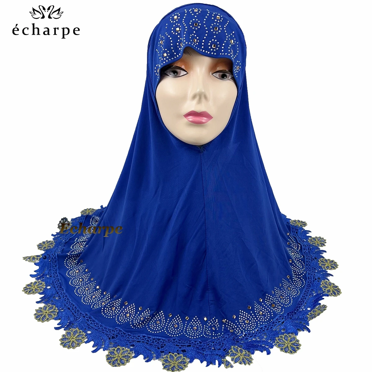 12pcs/ 1 dozen African Women Muslim Arabic Inner Hijab Dubai Scarf with Rhinestones Pull on Islamic Scarf Head wrap Headwear