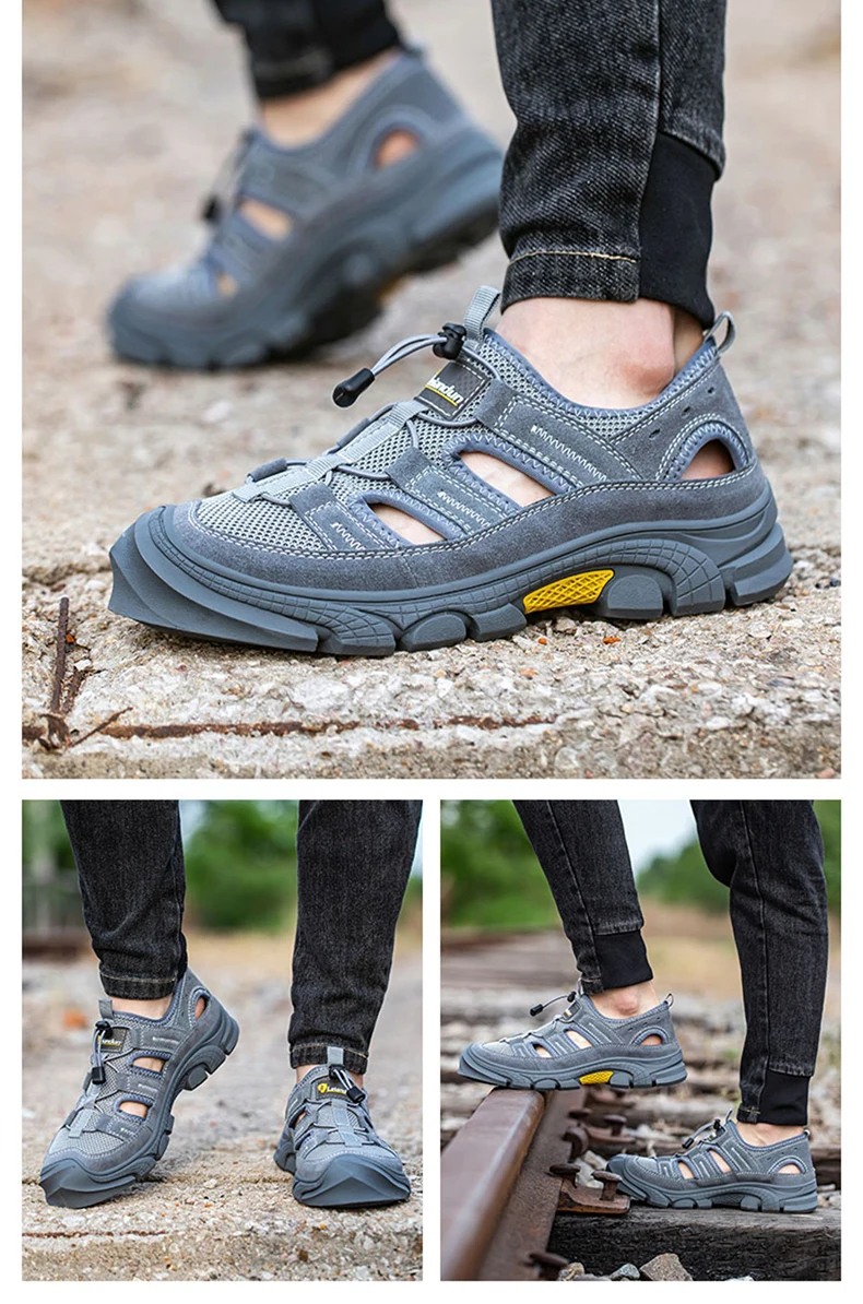 mens casual steel toe covers working shoes summer safety shoe worker breathable tooling sandals security sneakers safe footwear