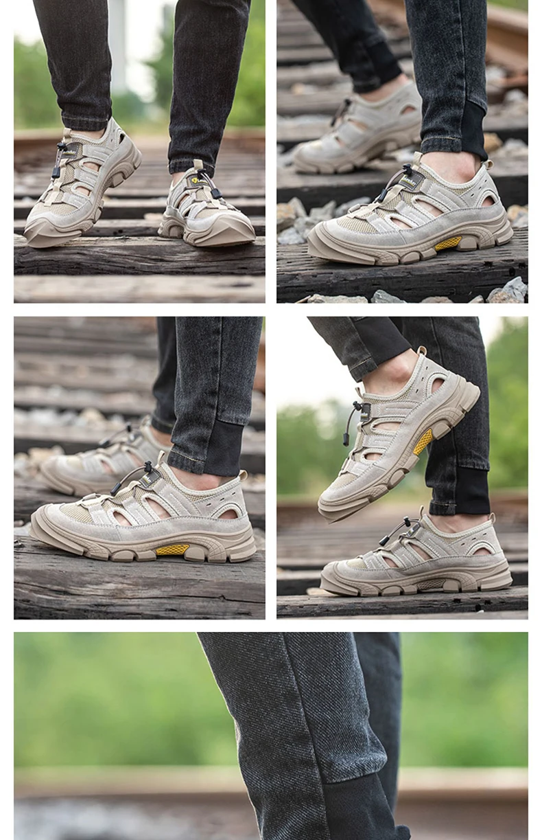 mens casual steel toe covers working shoes summer safety shoe worker breathable tooling sandals security sneakers safe footwear