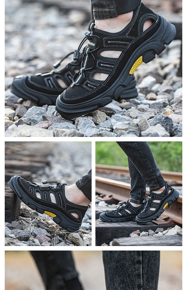 mens casual steel toe covers working shoes summer safety shoe worker breathable tooling sandals security sneakers safe footwear
