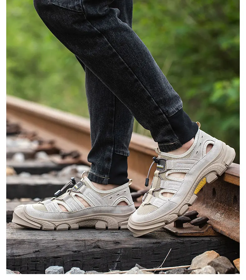 mens casual steel toe covers working shoes summer safety shoe worker breathable tooling sandals security sneakers safe footwear