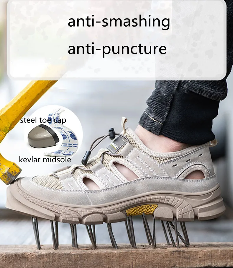 mens casual steel toe covers working shoes summer safety shoe worker breathable tooling sandals security sneakers safe footwear