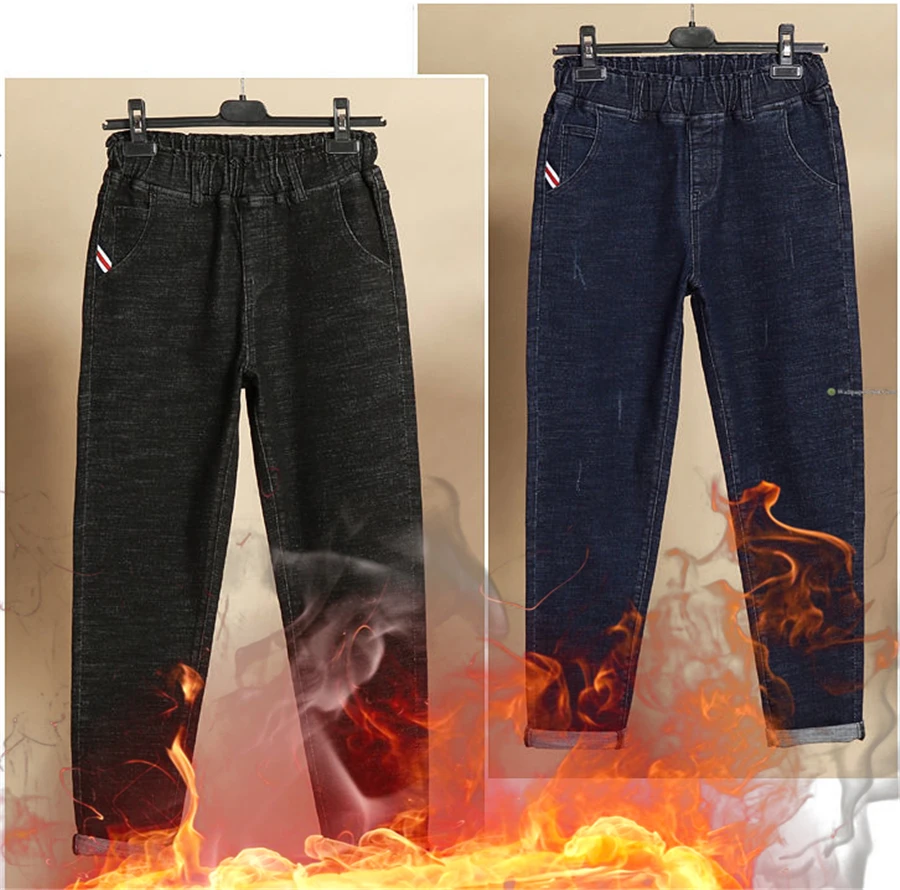 Oversized L-6xl Winter Thicken Baggy Denim Pants Women Casual High Waist Plus Velvet Harem Jeans Vintage Warm Loose Vaqueros