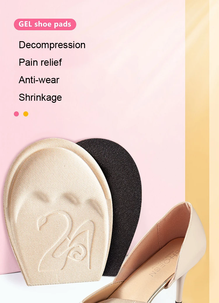 Women Non-Slip Forefoot Cushion Pads Toe Plug Half Shoe Inserts, Shoe Size Reducing Fillers for High Heels Soft Shoe Accessories