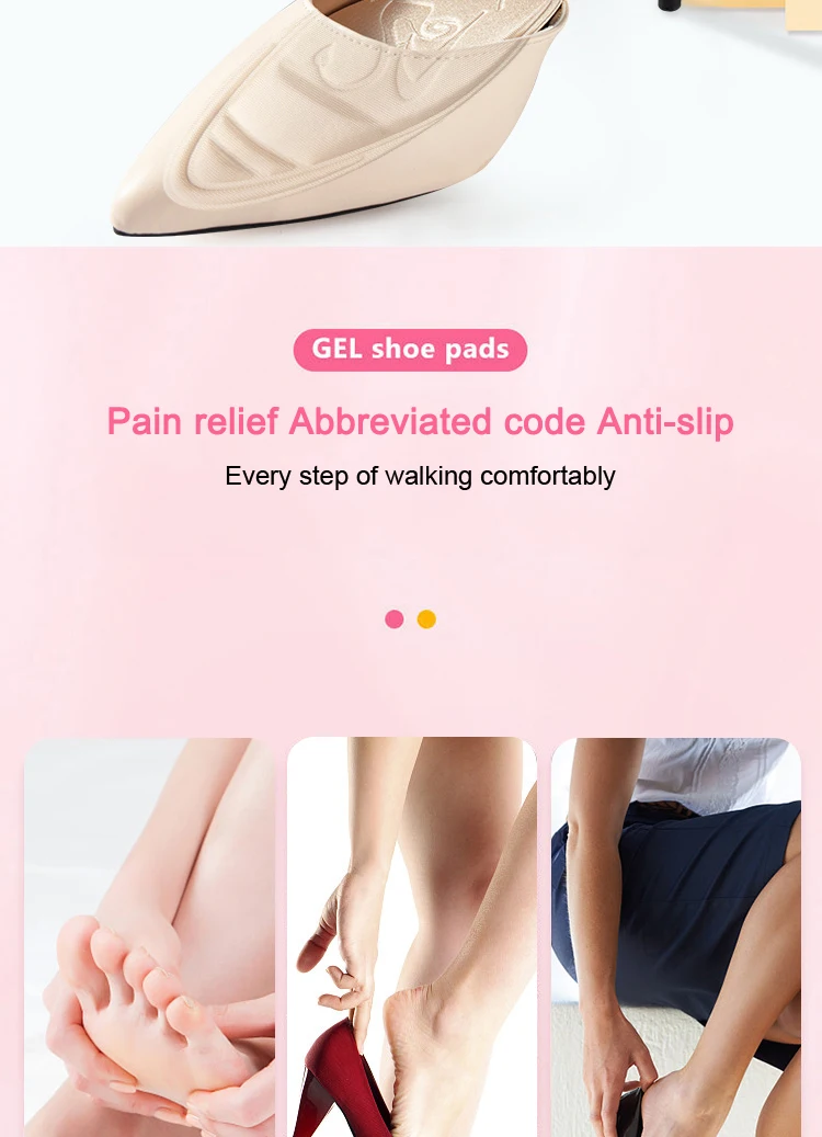 Women Non-Slip Forefoot Cushion Pads Toe Plug Half Shoe Inserts, Shoe Size Reducing Fillers for High Heels Soft Shoe Accessories