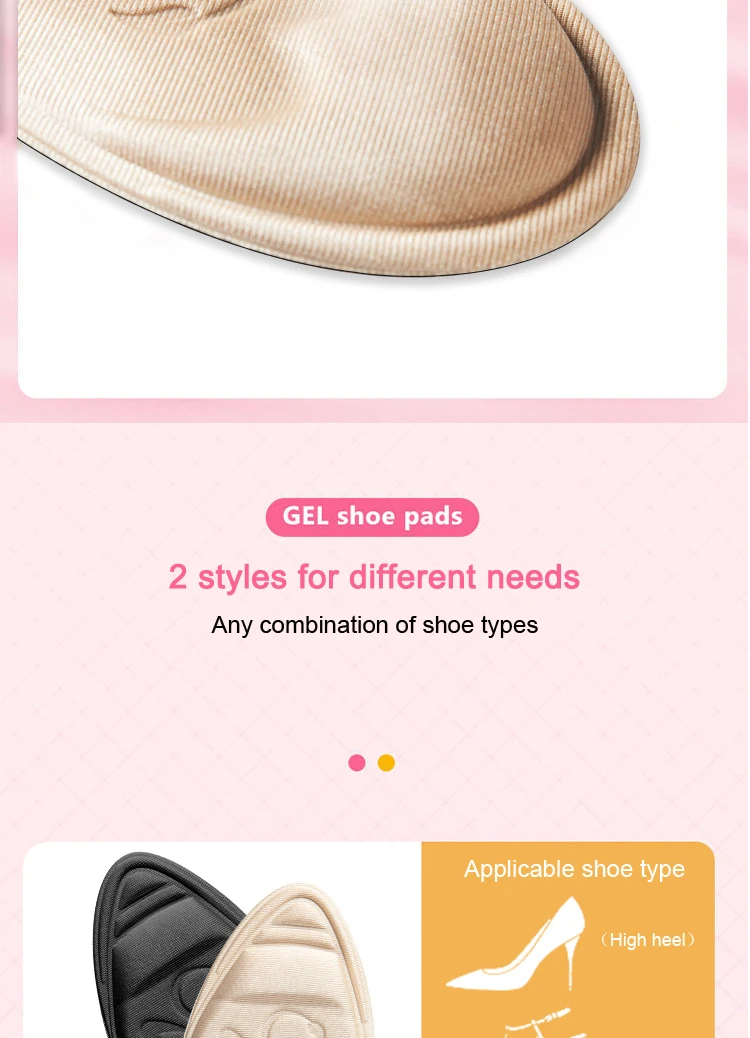 Women Non-Slip Forefoot Cushion Pads Toe Plug Half Shoe Inserts, Shoe Size Reducing Fillers for High Heels Soft Shoe Accessories