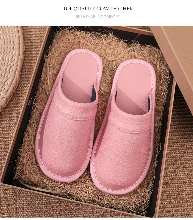 Concise Faux Leather Slippers Men's Warm Shoes Indoor Fur Slides Mules Home Guest Slipper Big Size 47 48 Man Husband Plush Shoe