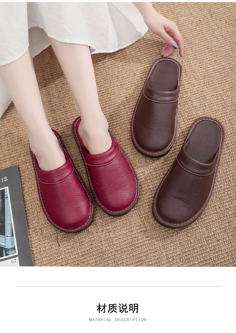 Concise Faux Leather Slippers Men's Warm Shoes Indoor Fur Slides Mules Home Guest Slipper Big Size 47 48 Man Husband Plush Shoe