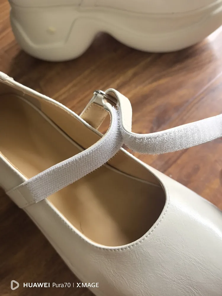 MKKHOU Fashion Pumps New High Quality True Leather Round Head Elevated Thick Sole Shoes Street Spicy Girls Modern Mary Janes