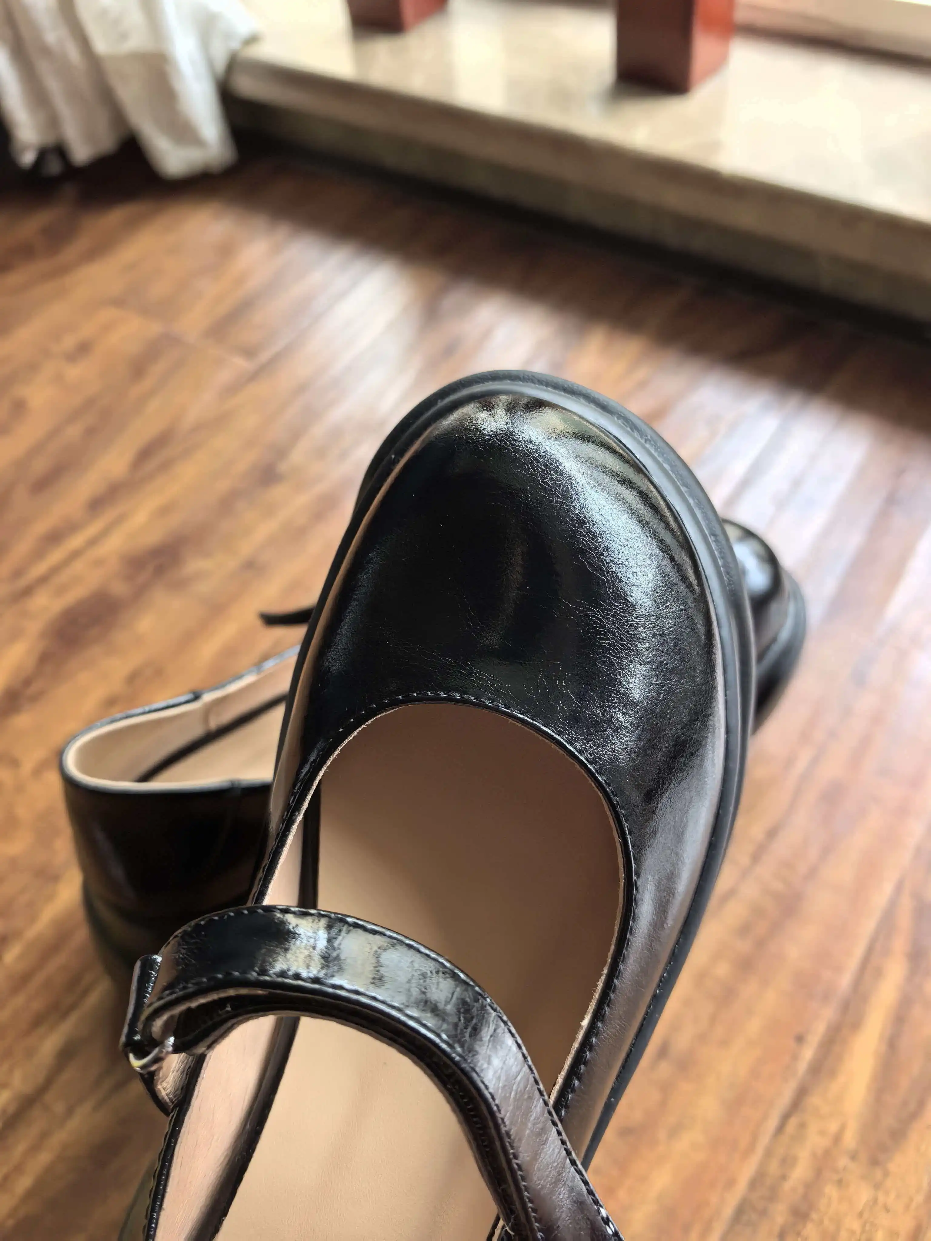 MKKHOU Fashion Pumps New High Quality True Leather Round Head Elevated Thick Sole Shoes Street Spicy Girls Modern Mary Janes