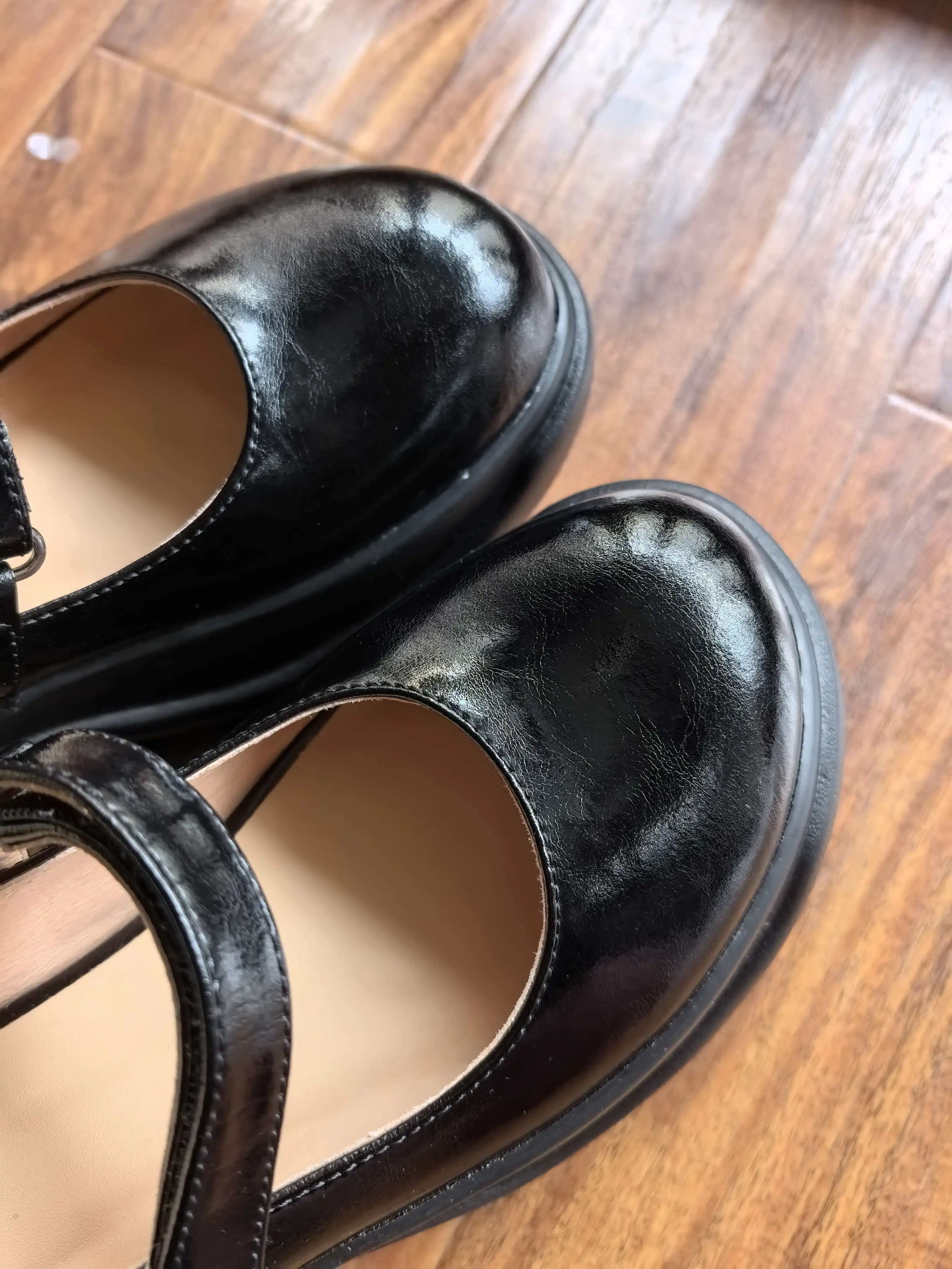 MKKHOU Fashion Pumps New High Quality True Leather Round Head Elevated Thick Sole Shoes Street Spicy Girls Modern Mary Janes