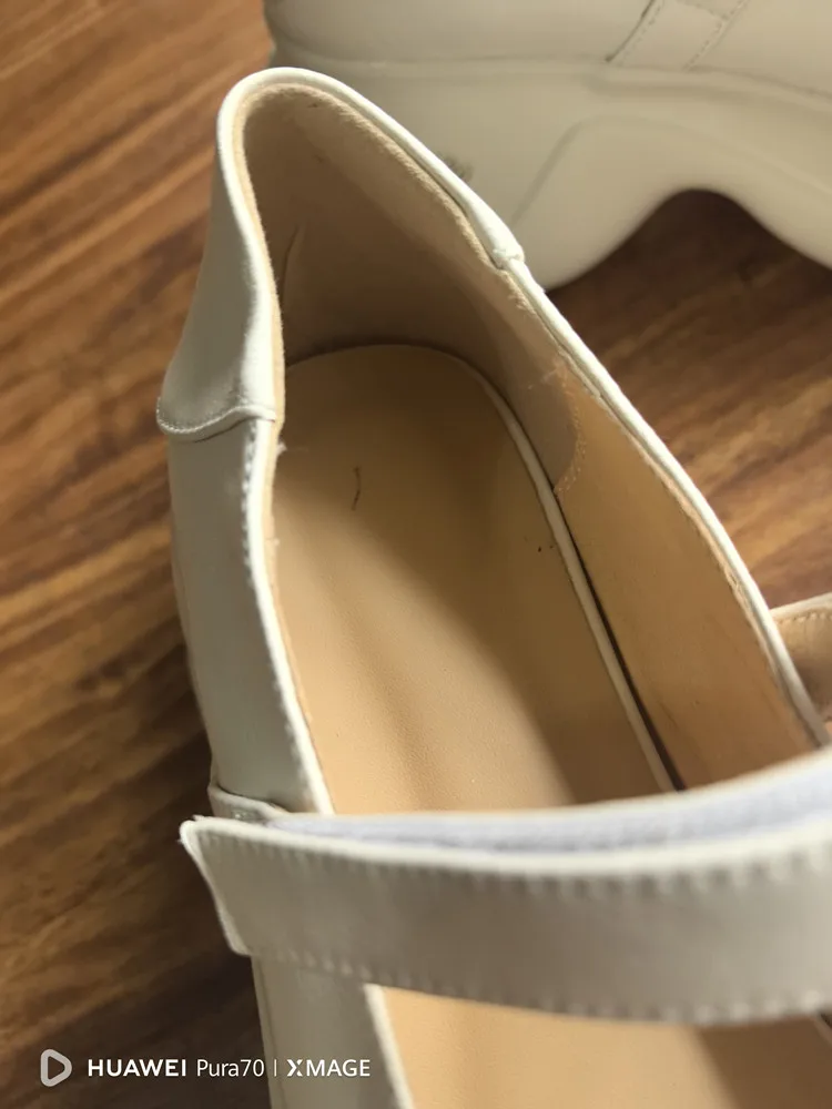 MKKHOU Fashion Pumps New High Quality True Leather Round Head Elevated Thick Sole Shoes Street Spicy Girls Modern Mary Janes