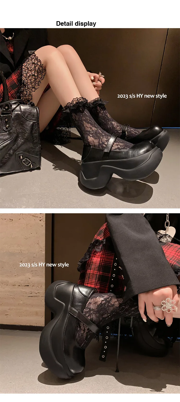 MKKHOU Fashion Pumps New High Quality True Leather Round Head Elevated Thick Sole Shoes Street Spicy Girls Modern Mary Janes