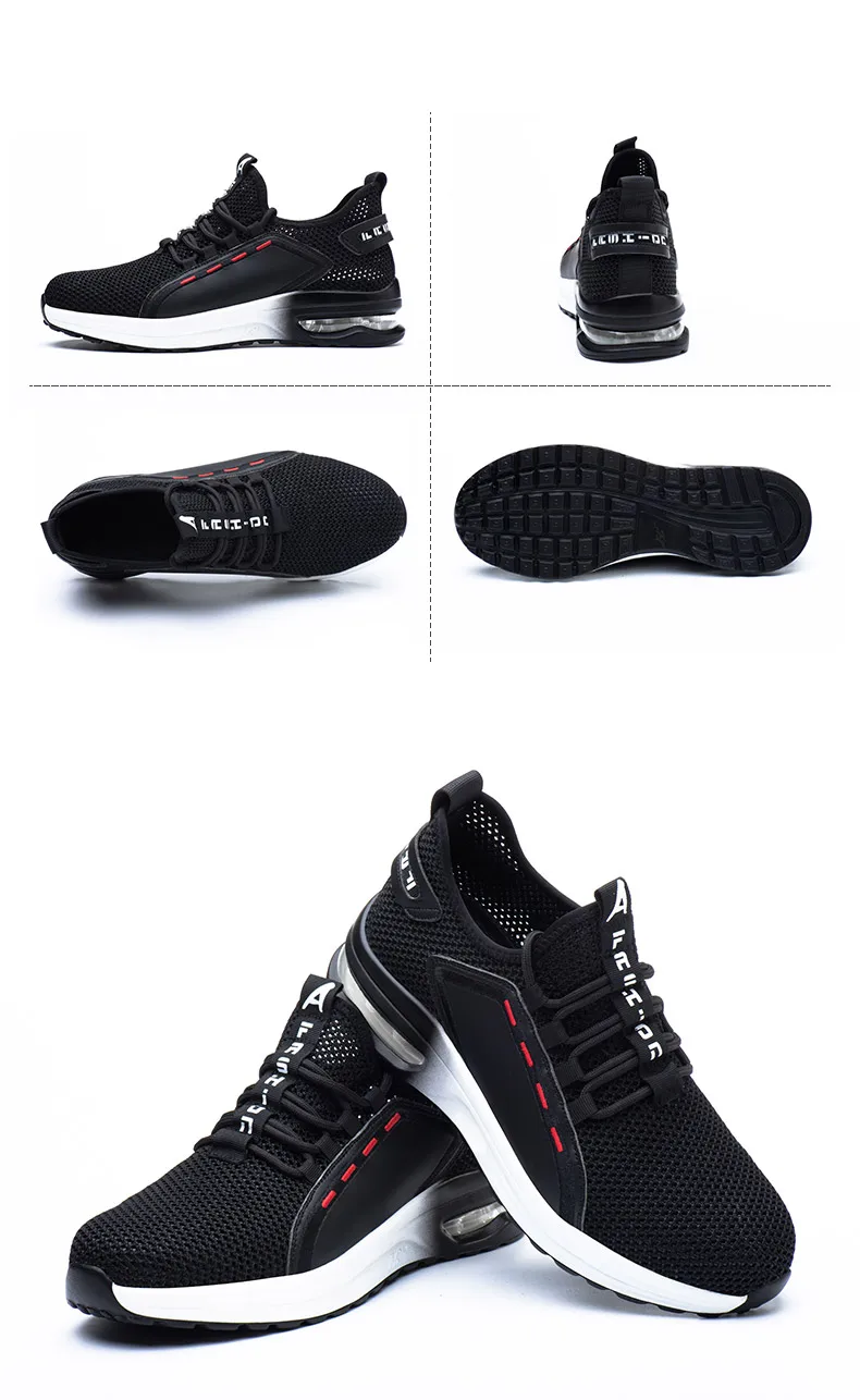 Breathable Men Work Safety Shoes Anti-smashing Steel Toe Cap Working Boots Construction Indestructible Work Sneakers Men Shoes