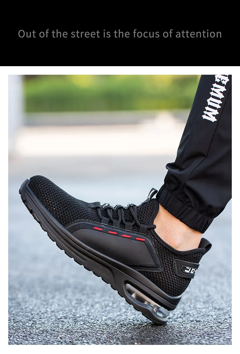 Breathable Men Work Safety Shoes Anti-smashing Steel Toe Cap Working Boots Construction Indestructible Work Sneakers Men Shoes