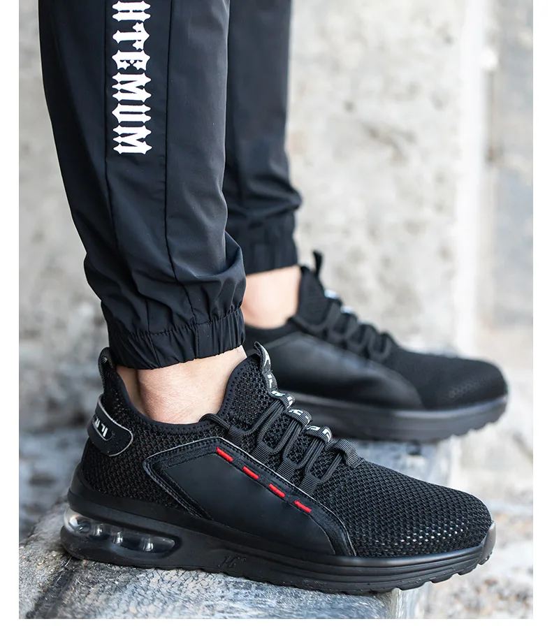 Breathable Men Work Safety Shoes Anti-smashing Steel Toe Cap Working Boots Construction Indestructible Work Sneakers Men Shoes