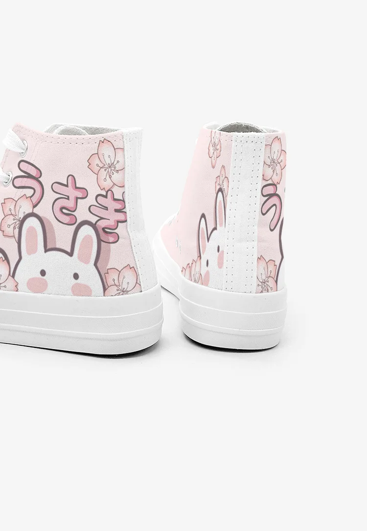 Amy and Michael Cute Girls Students Canvas Shoes Ladies Anime Cartoon Sneakers Hi Tops Casual Plimsolls Breathable Trainers