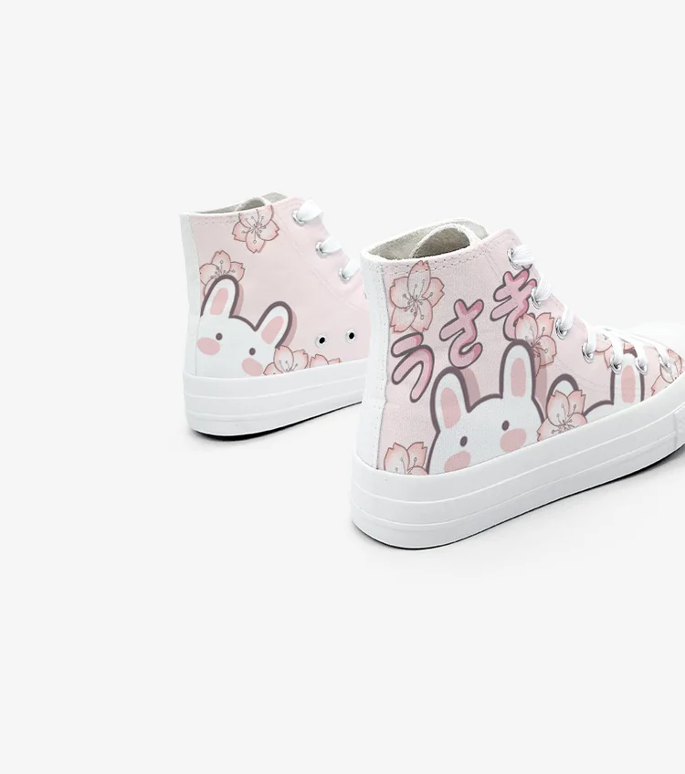 Amy and Michael Cute Girls Students Canvas Shoes Ladies Anime Cartoon Sneakers Hi Tops Casual Plimsolls Breathable Trainers
