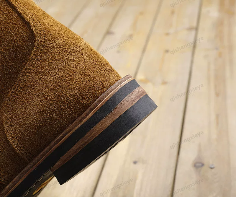 DTW01 RockCanRoll Goodyear Welted Genuine Italian Cow Leather Suede Boots Custom Made Size 35-52 Super Quality Handmade
