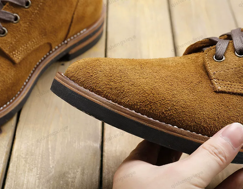 DTW01 RockCanRoll Goodyear Welted Genuine Italian Cow Leather Suede Boots Custom Made Size 35-52 Super Quality Handmade