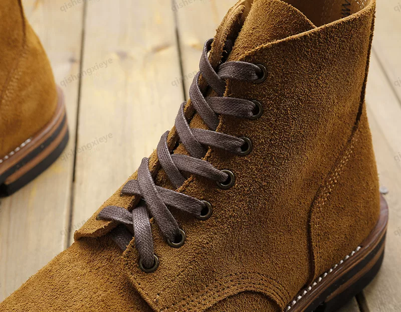 DTW01 RockCanRoll Goodyear Welted Genuine Italian Cow Leather Suede Boots Custom Made Size 35-52 Super Quality Handmade