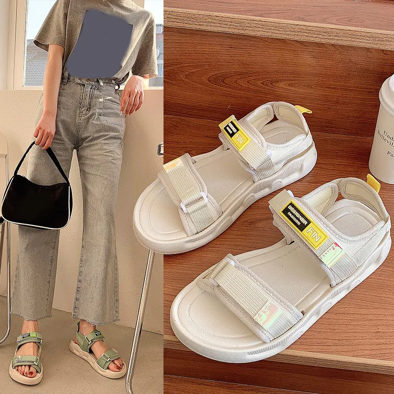 2023New Women's Sandals Fashion Thick Soled Non Slip Comfortable Outer Wear Seaside Sandalias for Summer Buckle Strap Beach