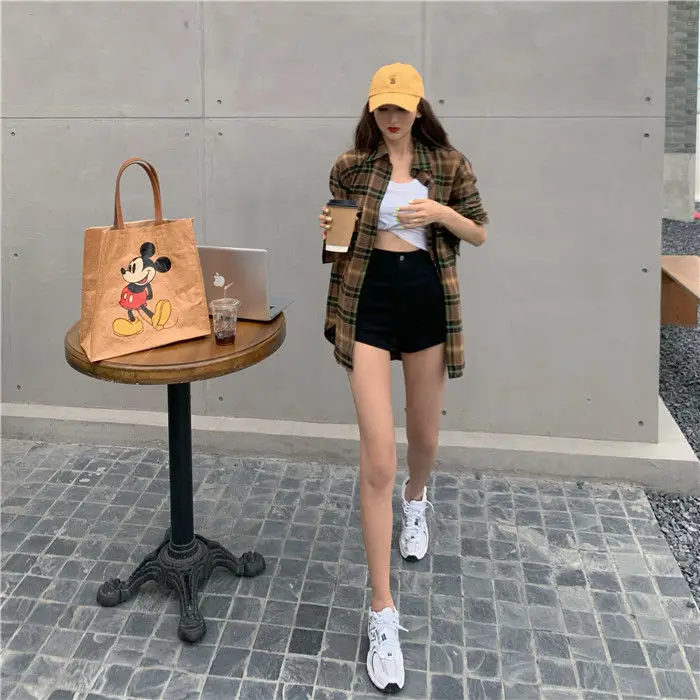 Sexy Hot High Waist Short Pants Women's Vintage Clothing Summer Korean Jean Denim Shorts Female Elastic Wide Leg Casual Fashion