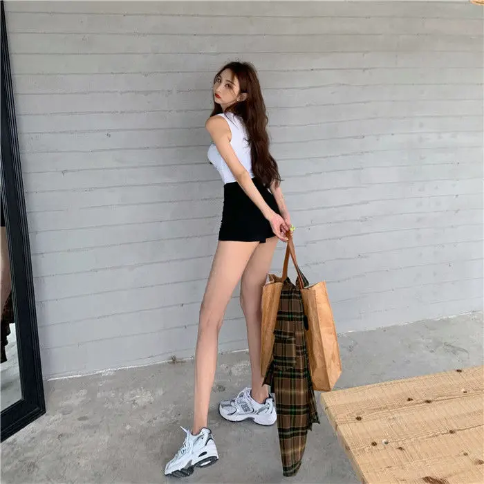 Sexy Hot High Waist Short Pants Women's Vintage Clothing Summer Korean Jean Denim Shorts Female Elastic Wide Leg Casual Fashion