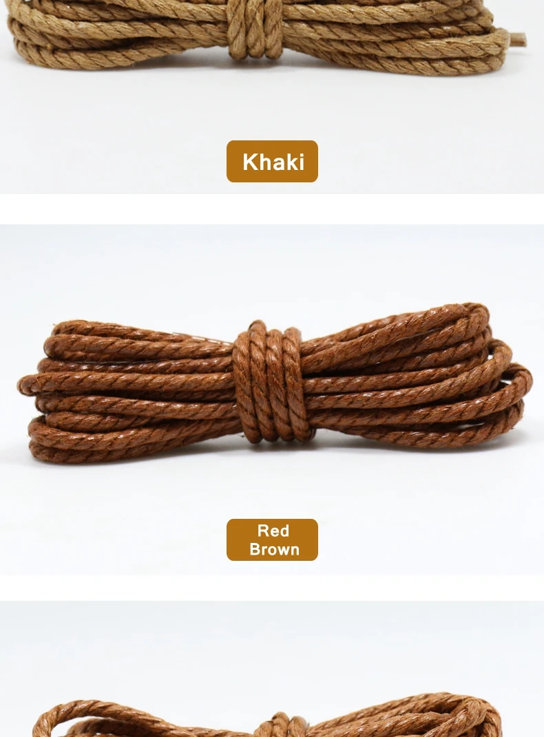 1 Pair Shoelce Casual Leather Shoelaces Waxed Round Shoe Laces Shoestring Boots Sport Shoes Cord Rope 60/90/120/150CM Accesories