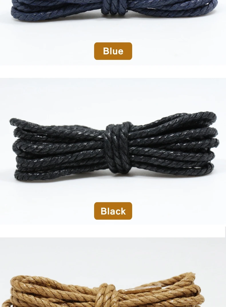 1 Pair Shoelce Casual Leather Shoelaces Waxed Round Shoe Laces Shoestring Boots Sport Shoes Cord Rope 60/90/120/150CM Accesories