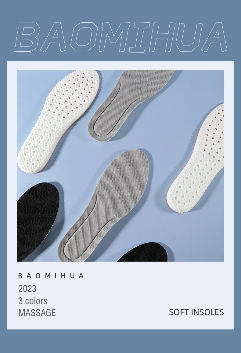 Orthopedic Memory Foam Sport Insoles Shoes Sole Cushion Running Shock-Absorbant Breathable Deodorization EVA Soft Pad