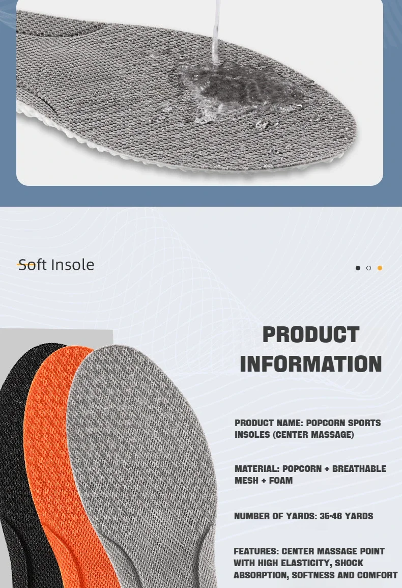 Orthopedic Memory Foam Sport Insoles Shoes Sole Cushion Running Shock-Absorbant Breathable Deodorization EVA Soft Pad