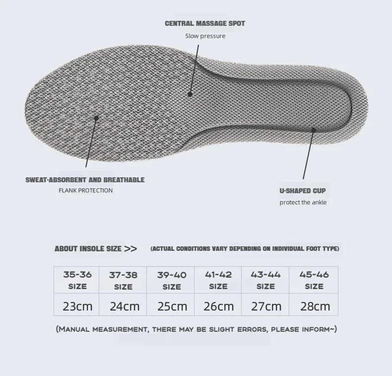 Orthopedic Memory Foam Sport Insoles Shoes Sole Cushion Running Shock-Absorbant Breathable Deodorization EVA Soft Pad