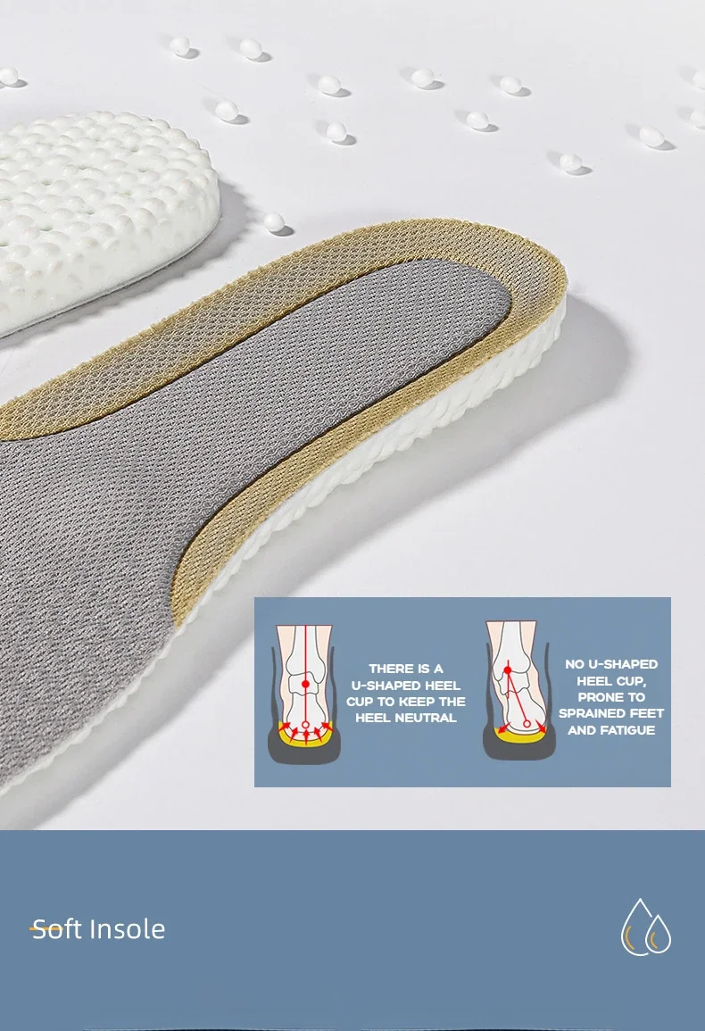 Orthopedic Memory Foam Sport Insoles Shoes Sole Cushion Running Shock-Absorbant Breathable Deodorization EVA Soft Pad