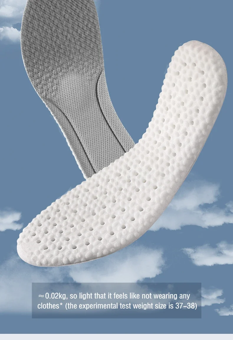 Orthopedic Memory Foam Sport Insoles Shoes Sole Cushion Running Shock-Absorbant Breathable Deodorization EVA Soft Pad