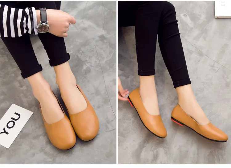AIYUQI Women Flats Shoes Genuine Leather Ladies Shoes Large Size 41 42 43 Casual Lightweight Non-Slip 2026 New Women Loafers