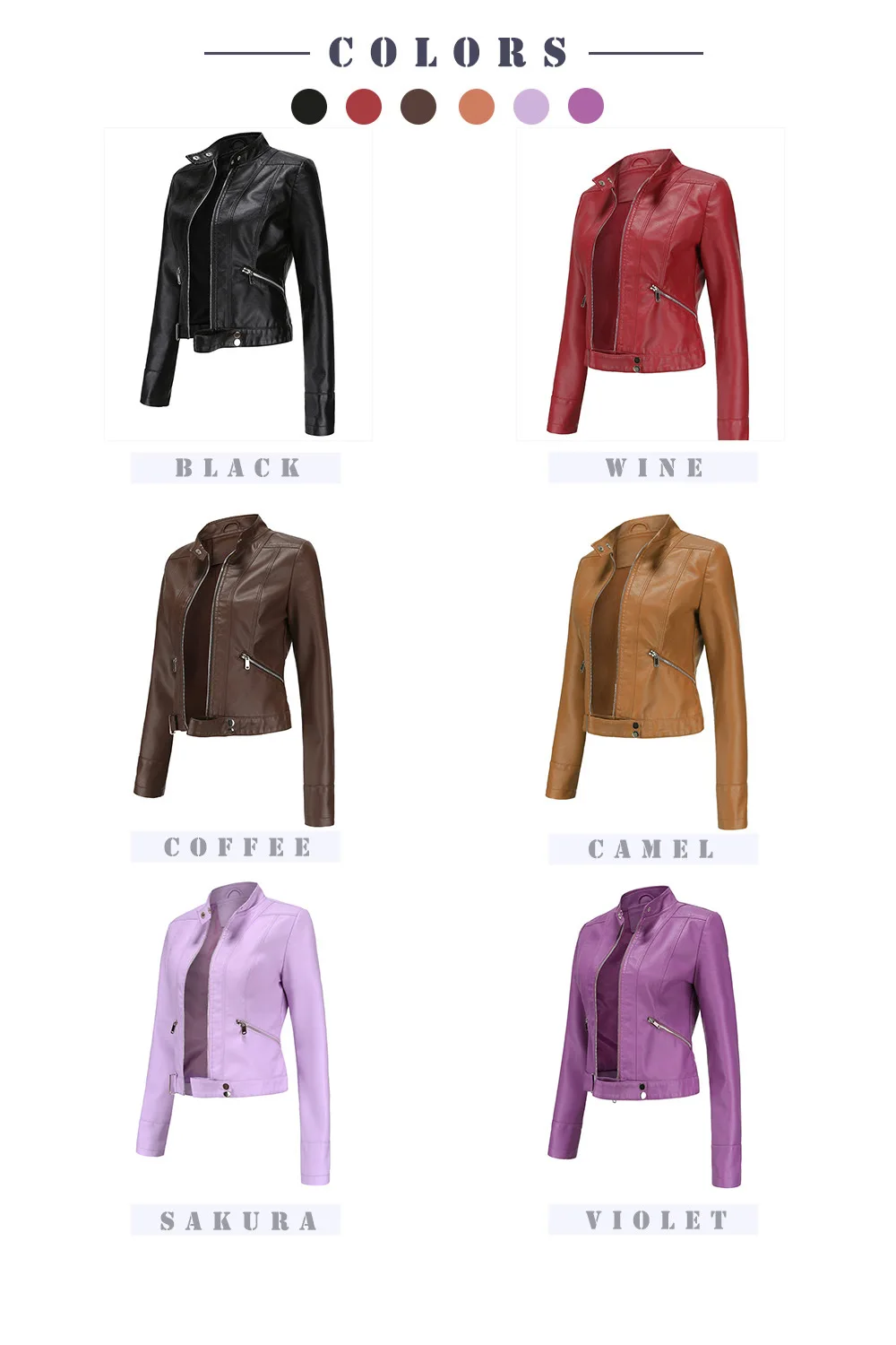 Spring Autumn Women PU Leather Short Jacket Ladies Solid With Belt Stand-up Collar Zipper Biker Coat Female Casual Outwear