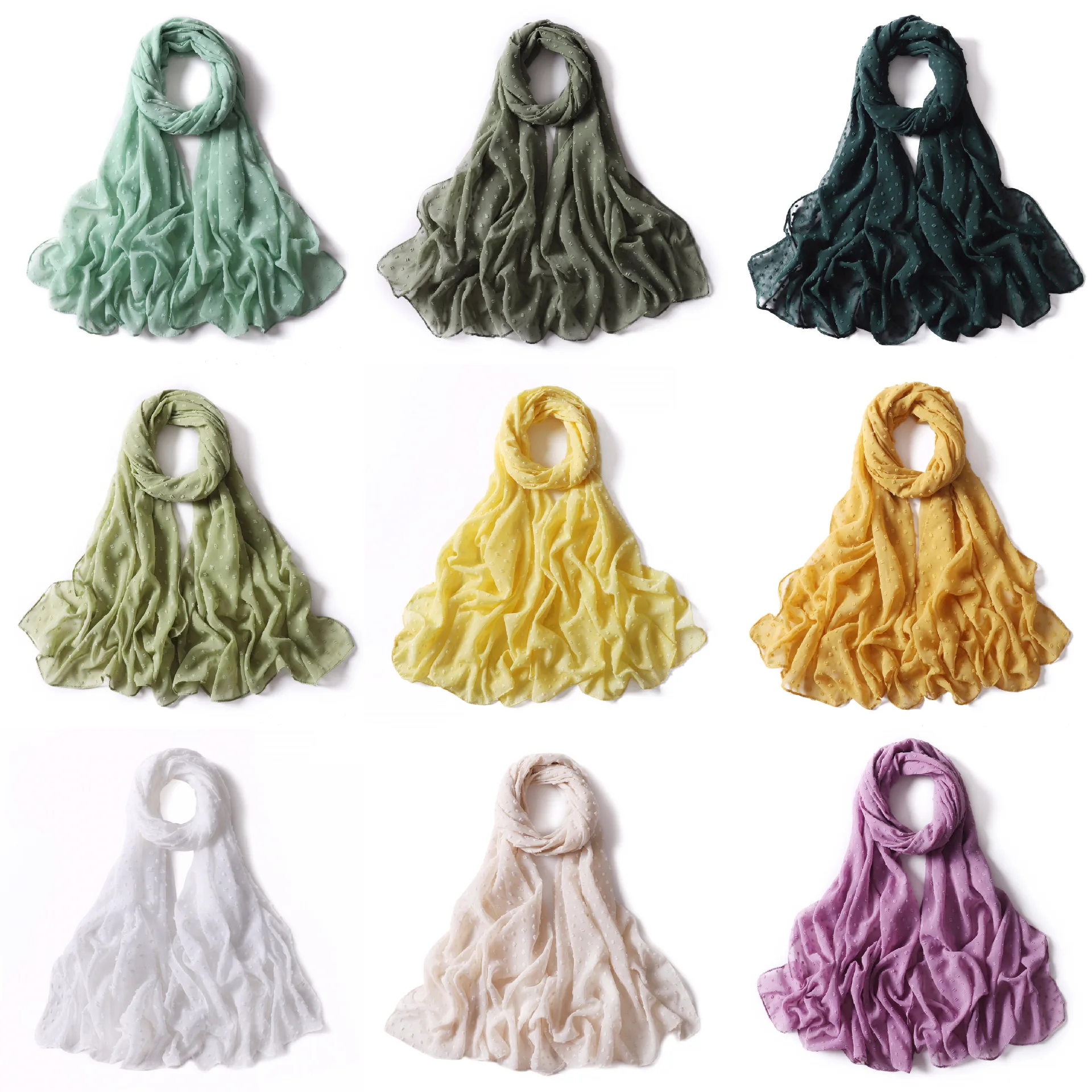 Fashion Chiffon Hijab Scarf For Women Muslim Shawl Headscarf Hair Scarves Black White Soft Turban Mujer Long Head Wraps Headband