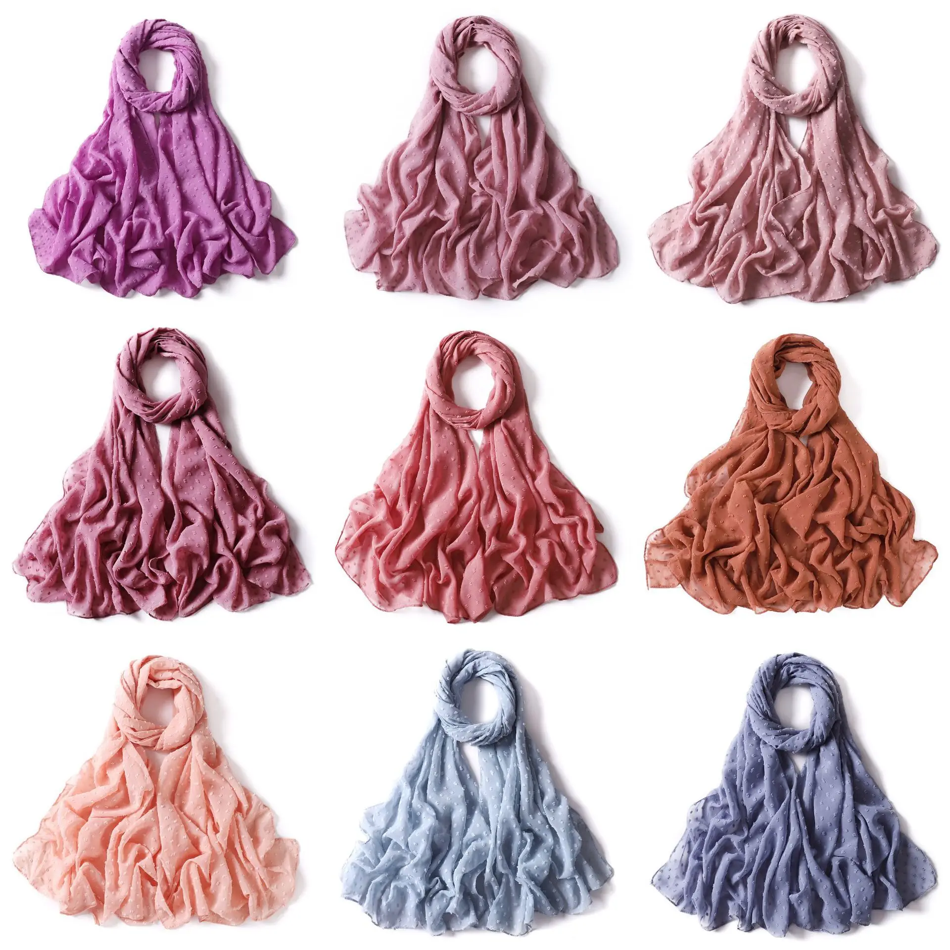 Fashion Chiffon Hijab Scarf For Women Muslim Shawl Headscarf Hair Scarves Black White Soft Turban Mujer Long Head Wraps Headband